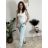 Kalhoty elegantní dámské (S/M/L ONE SIZE) ITALSKÁ MÓDA IM426030/DUR khaki S/M/L