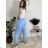 Kalhoty elegantní dámské (S/M/L ONE SIZE) ITALSKÁ MÓDA IM426030/DUR khaki S/M/L