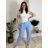 Kalhoty elegantní dámské (S/M/L ONE SIZE) ITALSKÁ MÓDA IM426030/DUR khaki S/M/L