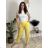 Kalhoty elegantní dámské (S/M/L ONE SIZE) ITALSKÁ MÓDA IM426030/DUR khaki S/M/L