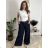 Kalhoty elegantní s páskem dámské BEATA (S/M/L ONE SIZE) ITALSKÁ MÓDA IM425718/DUR S/M/L Černá