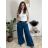 Kalhoty elegantní s páskem dámské BEATA (S/M/L ONE SIZE) ITALSKÁ MÓDA IM425718/DUR S/M/L Černá