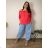 Summer dress oval short sleeve women's oversized (50/52/54 ONE SIZE) ITALIAN FASHION IM425011 50/52/54 beige
