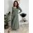 Šaty volnočasové dlouhý rukáv dámské VIVA (S/M/L ONE SIZE) ITALSKÁ MÓDA IMSM2511125