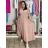 Šaty letní šifonové krátky rukáv dámske AMANDA (S/M/L ONE SIZE) TALIANSKA MóDA IM42600014/DUR S/M/L růžová starorůžová
