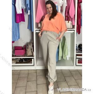 Tepláky elegantní dámské nadrozměr (44/46/48 ONE SIZE) ITALSKÁ MÓDA IM426009/DUR