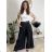 Nohavice elegantné s opaskom dámske (S/M/L ONE SIZE) TALIANSKA MÓDA IM4260015/DUR čierna S/M/L