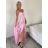 Šaty dlhé elegantné letné na ramienka dámske (XS/S/M ONE SIZE) TALIANSKA MÓDA IMM25M40243/DUR  zelená lipová S/M