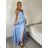 Šaty dlhé elegantné letné na ramienka dámske (XS/S/M ONE SIZE) TALIANSKA MÓDA IMM25M40243/DUR  zelená lipová S/M