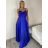 Šaty dlhé elegantné letné na ramienka dámske (XS/S/M ONE SIZE) TALIANSKA MÓDA IMM25M40243/DUR  zelená lipová S/M