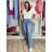 Women's long jeans with belt (XS-XL) MOG25096R S blue