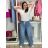 Women's long jeans with belt (XS-XL) MOG25096R S blue