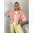 Bunda lehká oversize dlouhý rukáv dámská (S/M/L ONE SIZE) ITALSKÁ MÓDA IMWBHP260001/DUR S/M/L růžová lososová