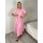 Women's Long Sleeve Shirt Dress (S/M ONE SIZE) ITALIAN FASHION IMWGM23447 M/L/XL pink