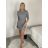 Šaty úpletové řádkové dlouhý rukáv dámské (XS/S/M ONE SIZE) ITALSKÁ MÓDA IMD25219/DUR šedá XS/S/M