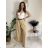 Women's short sleeve summer casual dress (S/M/L ONE SIZE) ITALIAN FASHION IMWGB25022 S / M / L beige