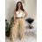 Women's short sleeve summer casual dress (S/M/L ONE SIZE) ITALIAN FASHION IMWGB25022 S / M / L beige