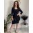 Women's Elegant Long Sleeve Dress (S/M ONE SIZE) ITALIAN FASHION IMM23M6062 dark blue XL
