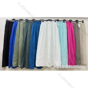 Kalhoty mušelínové letní oversize dámské nadrozměr (40/42/44 ONE SIZE) ITALSKÁ MÓDA IM426150