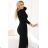 Šaty elegantní dlouhé zavinovací výstřih dámské (XS-XL) Polská moda NMC-404-13/DR black M