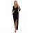 Šaty elegantní dlouhé zavinovací výstřih dámské (XS-XL) Polská moda NMC-404-13/DR black M