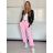 Tepláky/Kalhoty elegantné oversize dlhé dámske (S/M/L ONE SIZE) TALIANSKA MÓDA IMD26003/DUR vínová S/M/L