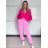 Svetr pletený dlouhý rukáv dámský (S/M/L ONE SIZE) ITALSKÁ MÓDA IMWKR26001/DUR S/M/L tmavě růžová