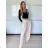 Kalhoty elegantní dlouhé s páskem dámské SANDRA (S/M/L ONE SIZE) ITALSKÁ MÓDA IMPVN262471/DU S/M/L světle modrá