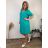 Sommerkleid oval Kurzarm Damen Übergröße (50/52/54 Einheitsgröße) ITALIAN FASHION IM425011  türkis