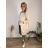 Summer dress oval short sleeve women's oversized (50/52/54 ONE SIZE) ITALIAN FASHION IM425011 44/46/48 beige
