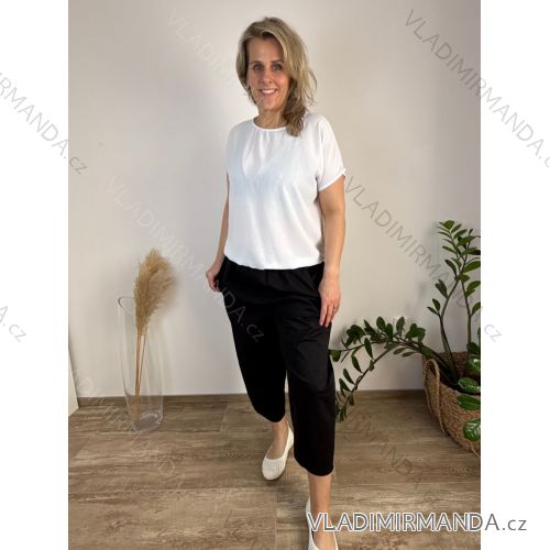 Kalhoty dlouhé volnočasové dámské nadrozměr DANA (46/48/50 ONE SIZE) ITALSKÁ MÓDA IMSM2600027