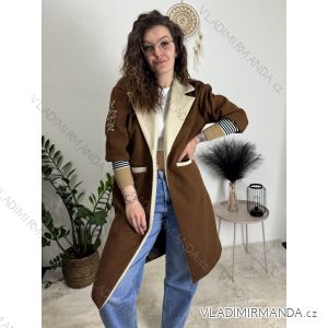 Flauschiger Damenmantel mit Knöpfen (S/M/L ONE SIZE) ITALIAN FASHION IMD22962