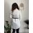 Hemdkleid Leder elegant Damen lang (S / M Einheitsgröße) ITALIAN FASHION IMT21009 weiß S / M