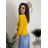 Tričko dlhý rukáv dámske (S/M ONE SIZE) TALIANSKA MóDA EXTRA ME  IMM22fd9075/DR žlutá hořčicová S/M/L