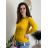 Tričko dlhý rukáv dámske (S/M ONE SIZE) TALIANSKA MóDA EXTRA ME  IMM22fd9075/DR žlutá hořčicová S/M/L