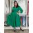 Šaty dlouhé košilové 3/4 dlouhý rukáv dámské (S/M/L ONE SIZE) ITALSKÁ MÓDA IM5260001/DUR S/M/L zelená