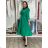 Šaty dlouhé košilové 3/4 dlouhý rukáv dámské (S/M/L ONE SIZE) ITALSKÁ MÓDA IM5260001/DUR S/M/L zelená