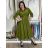 Šaty dlouhé košilové 3/4 dlouhý rukáv dámské KONSTANCE (S/M/L ONE SIZE) ITALSKÁ MÓDA IMPDY264885