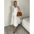 Women's Long Summer Sleeveless Dress (S/M ONE SIZE) ITALIAN FASHION IMPDY22LS16208 S / M / L white