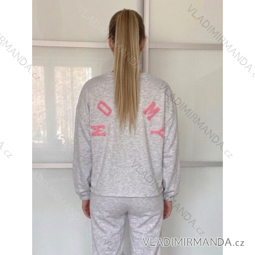 Women's Long Sleeve Bomber Jacket (S/M/L ONE SIZE) ITALIAN FASHION IMWD23470 ONE SIZE šedá světlá