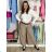 Nohavice elegantní dlhé s opaskom dámske ARIANA (S/M/L ONE SIZE) TALIANSKA MÓDA IMWHN26001/DU S/M/L tmavo béžová