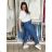 Volnočasové kalhoty s páskem dlhé dámske KARLA (S/M/L ONE SIZE) TALIANSKA MÓDA IMWB26001/DU S/M/L svetlo modrá