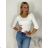 Tričko 3/4 dlouhý rukáv dámské (S/M ONE SIZE) ITALSKÁ MÓDA IMPDY25HH2321/LS16577/DU S/M bílá