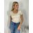 Kurzarm-T-Shirt für Damen (S/M EINHEITSGRÖSSE) ITALIAN FASHION IMPDY23LS17135/OX9603 S / M weiß