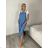 Šaty volnočasové oversize a tričko s krátkým rukávem dámské LUISA (S/M/L ONE SIZE) ITALSKÁ MÓDA IMSM26000356/DU S/M/L světle modrá