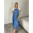 Šaty volnočasové oversize a tričko s krátkým rukávem dámské LUISA (S/M/L ONE SIZE) ITALSKÁ MÓDA IMSM26000356/DU S/M/L světle modrá