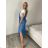 Šaty volnočasové oversize a tričko s krátkým rukávem dámské LUISA (S/M/L ONE SIZE) ITALSKÁ MÓDA IMSM26000356/DU S/M/L světle modrá
