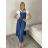 Šaty volnočasové oversize a tričko s krátkým rukávem dámské LUISA (S/M/L ONE SIZE) ITALSKÁ MÓDA IMSM26000356/DU S/M/L tmavě modrá