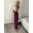 Nohavice máslové dlhé elegantní dámske BRITA (S/M/L ONE SIZE) TALIANSKA MÓDA IM4260023/DU vínová S/M/L
