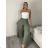 Kalhoty lněné  volnočasové dámské MODI (S/M/L ONE SIZE) ITALSKÁ MÓDA IMSM26001236/DU S/M/L Černá